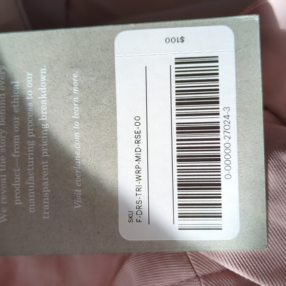 EVERLANE The Japanese GoWeave Short-Sleeve Wrap Dress in Rose NEW Size 00 - Picture 7 of 8